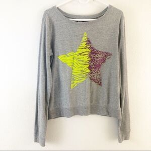 Hard Candy Gray Sweater Star Logo Print size XL